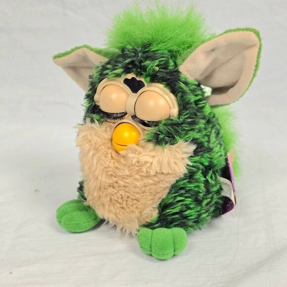 Vintage Furby Original Green Black Tiger Electronics 1999 New With Tags NWT - Picture 5 of 10